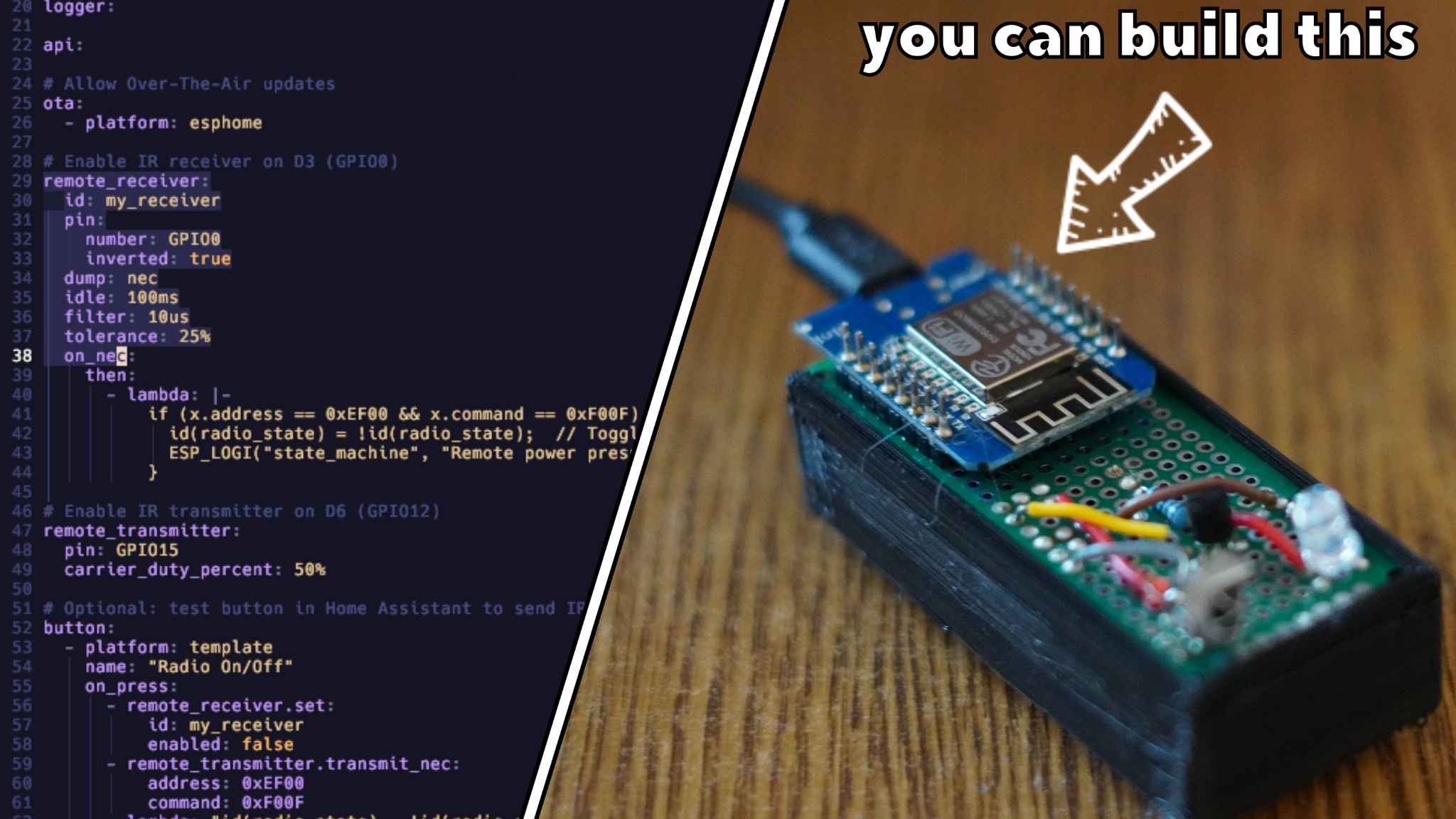 How to Build an ESP8266 Infrared Smart Controller for Home Assistant